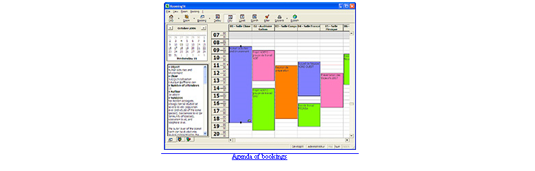 Zone de Texte: ￼
Agenda of bookings